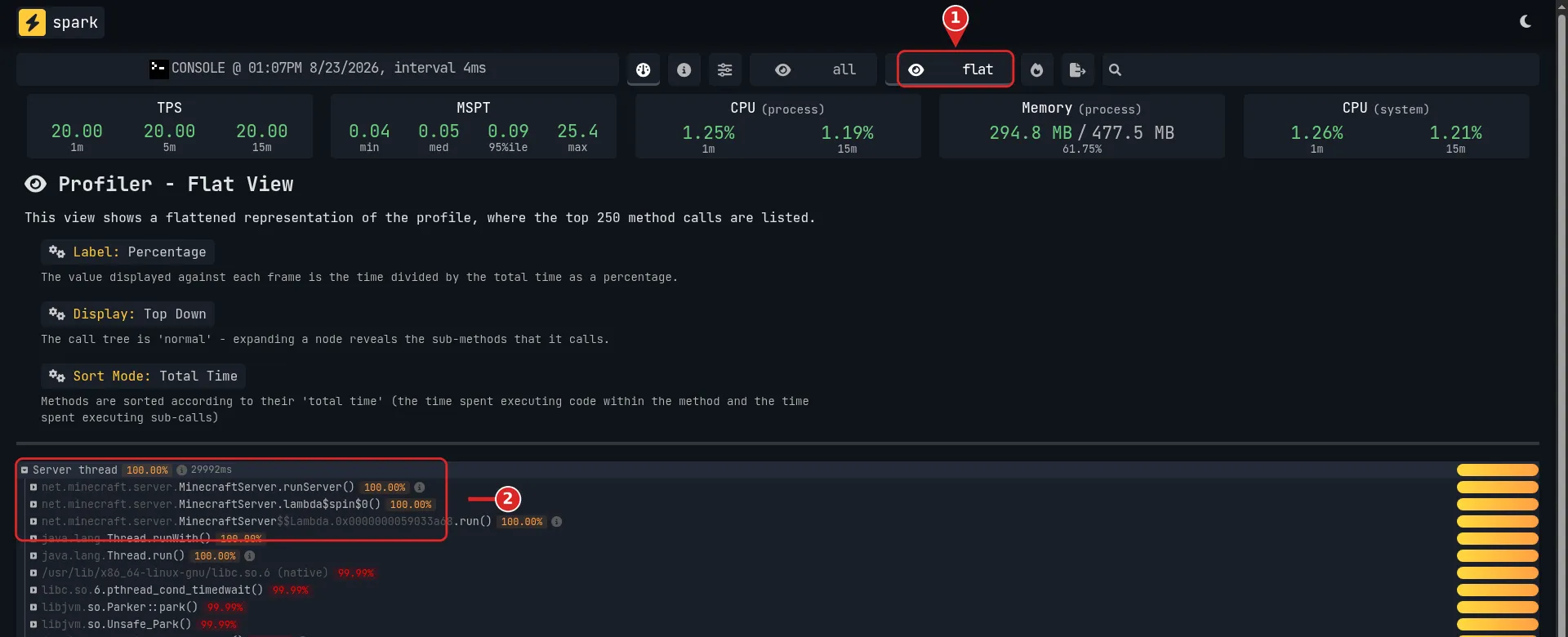 Vue Flat du viewer Spark