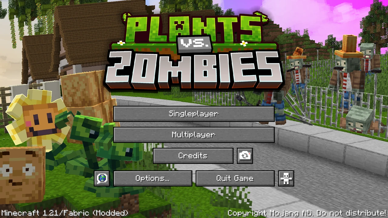 Capture d’écran du modpack Plants vs. Zombies (2/3)