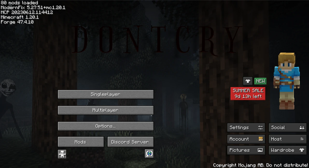 Capture d’écran du modpack Dontcry (Official) (1/1)