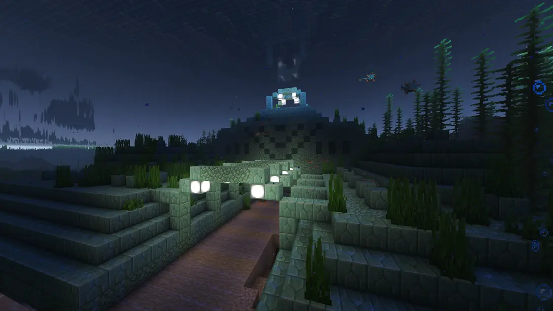 Quatre Ocean Monuments à quelques blocs avec Mushroom Island