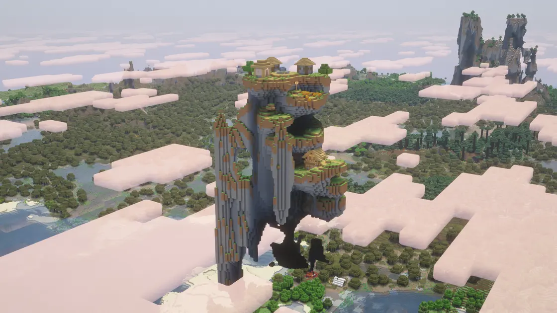Village volant dans Minecraft