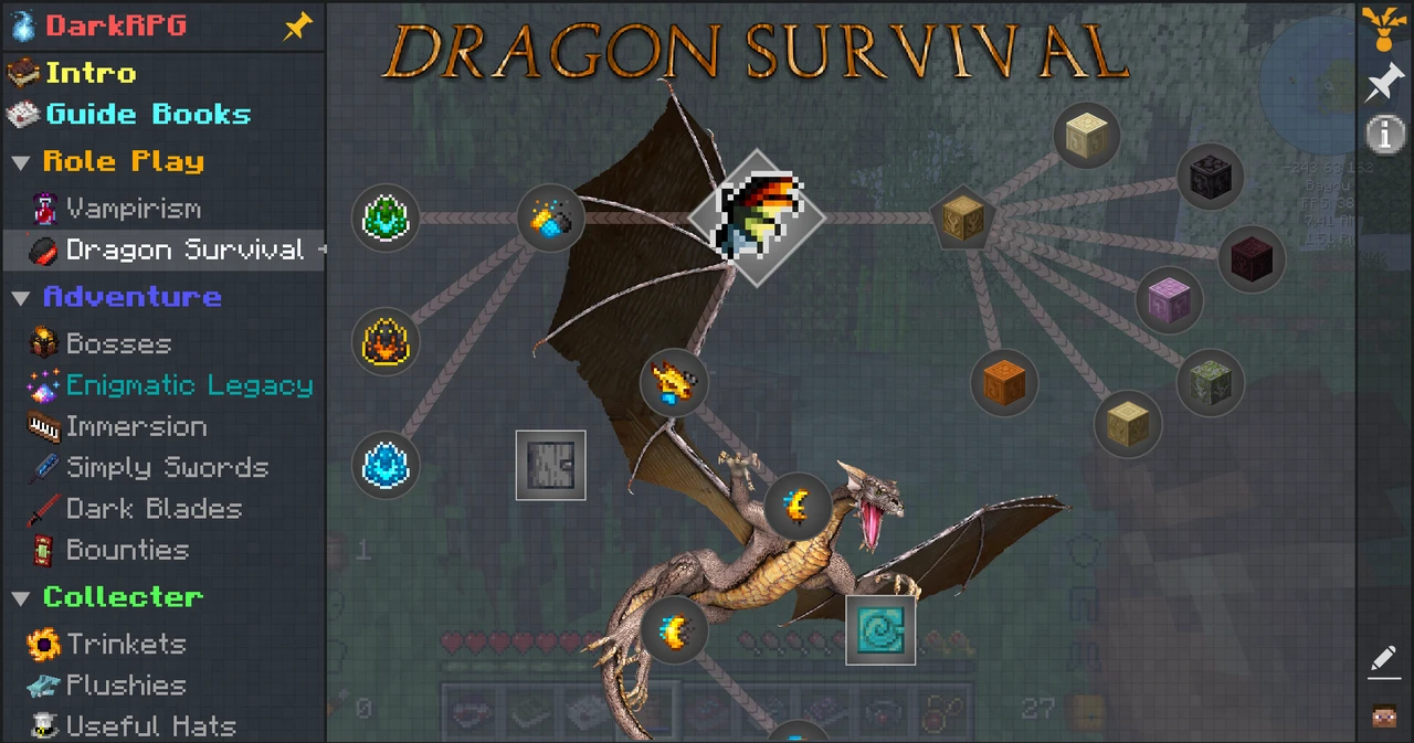 Capture d’écran du modpack DarkRPG - RPG with Vampires, Dragons, Magic, Quests, Adventure (2/3)