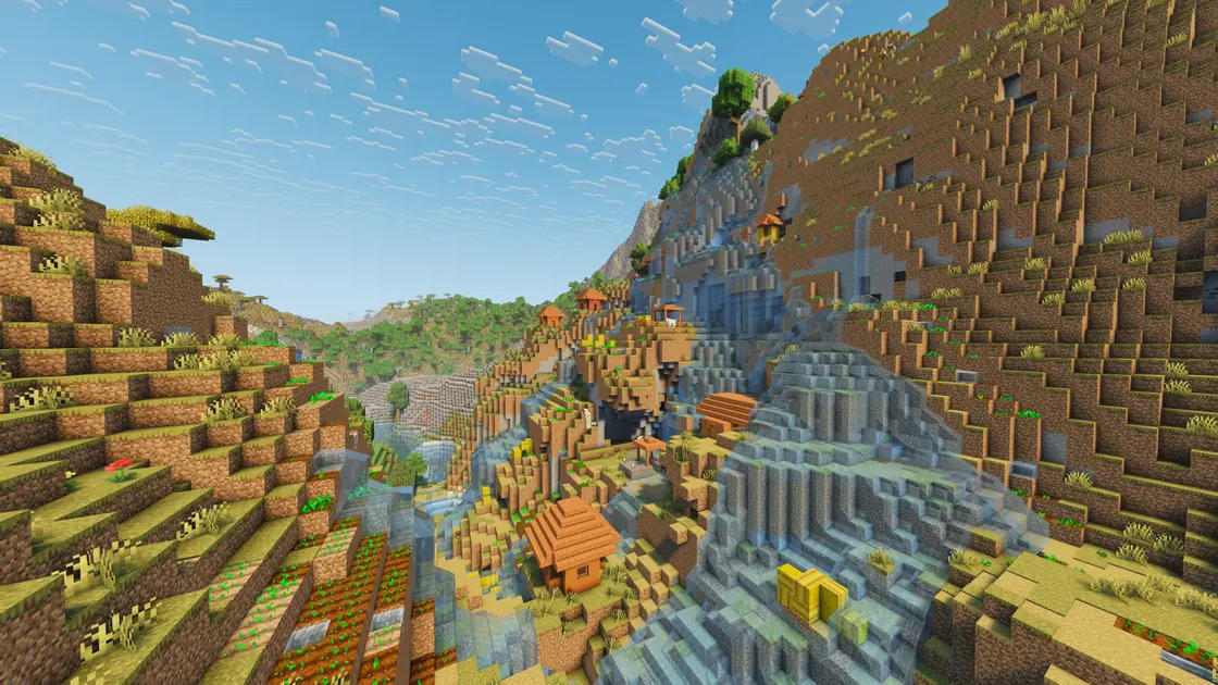 Île riche en biomes avec un beau terrain pour le survival