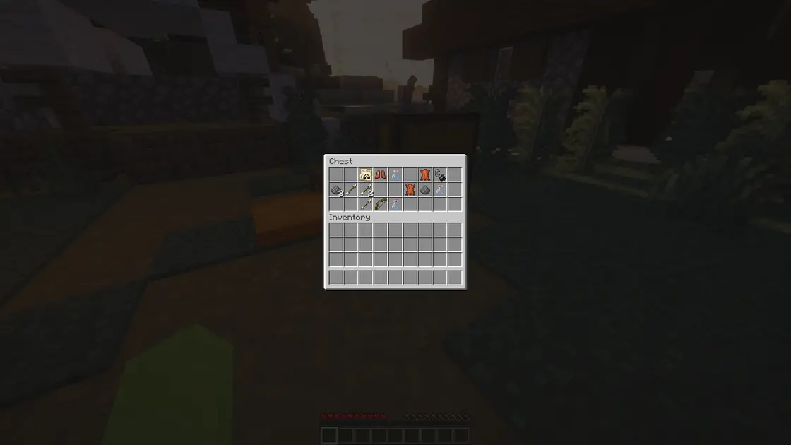 Village Spruce sur une plage avec équipement de départ juste au spawn