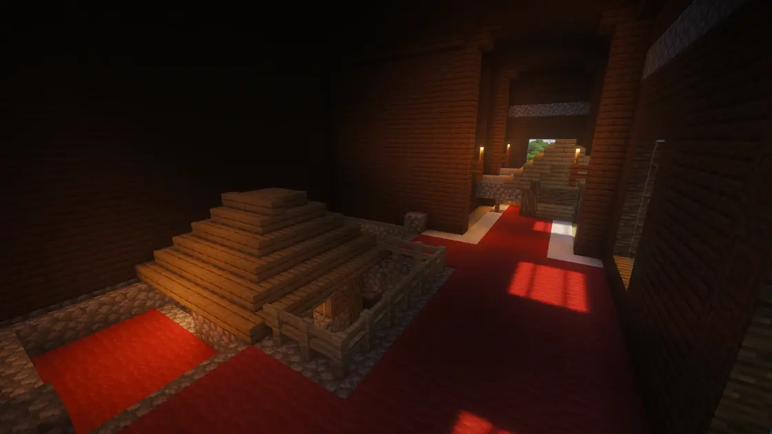 Woodland Mansion avec un village à l'intérieur juste au spawn