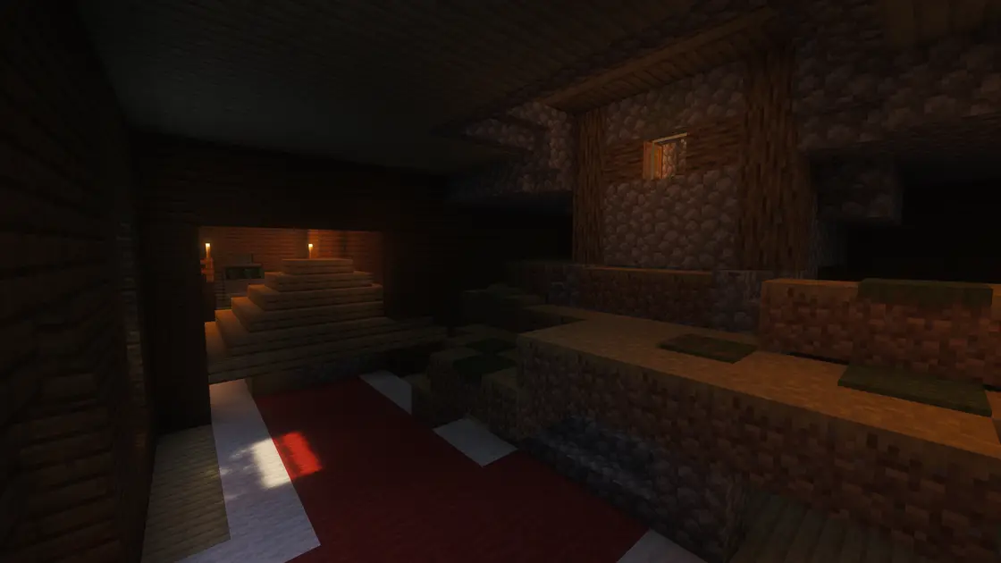 Woodland Mansion avec un village à l'intérieur juste au spawn