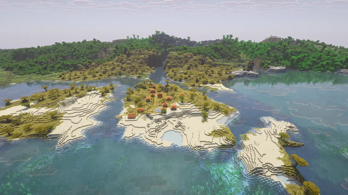 Village, Pillager Outpost, Mineshaft et Trial Chambers juste au spawn