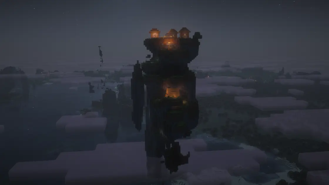 Village volant dans Minecraft