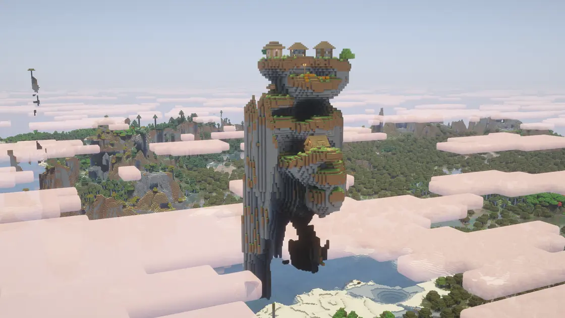 Village volant dans Minecraft