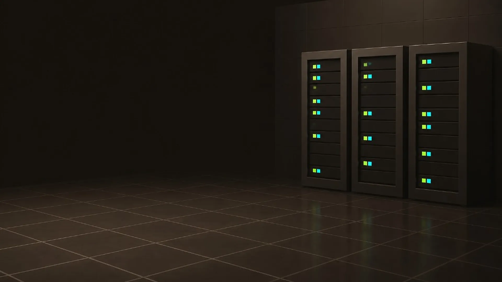Datacenter avec des rangées de serveurs